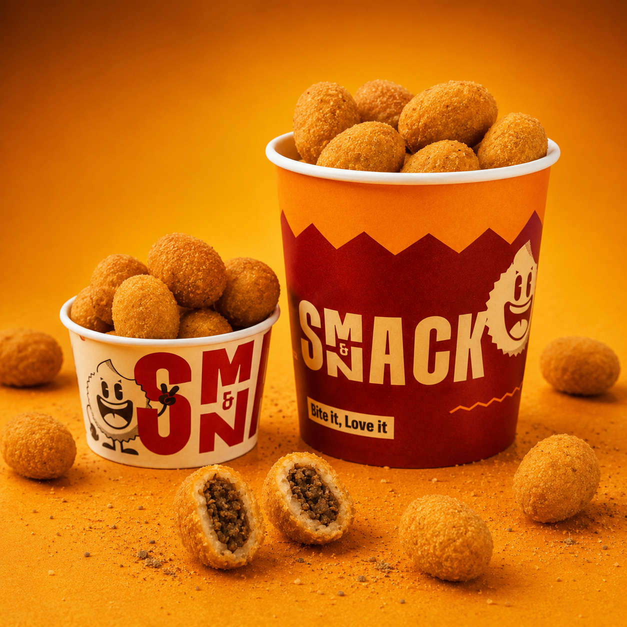 Beef Drops — seasoned ground beef bites at Smack & Snack served in our branded cup